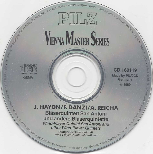 Joseph Haydn , Anton Reicha , Franz Danzi , Johann Georg Lickl - Divertimento „Chorale St. Antoni“ | Pilz (CD 160 119 P1) - 3