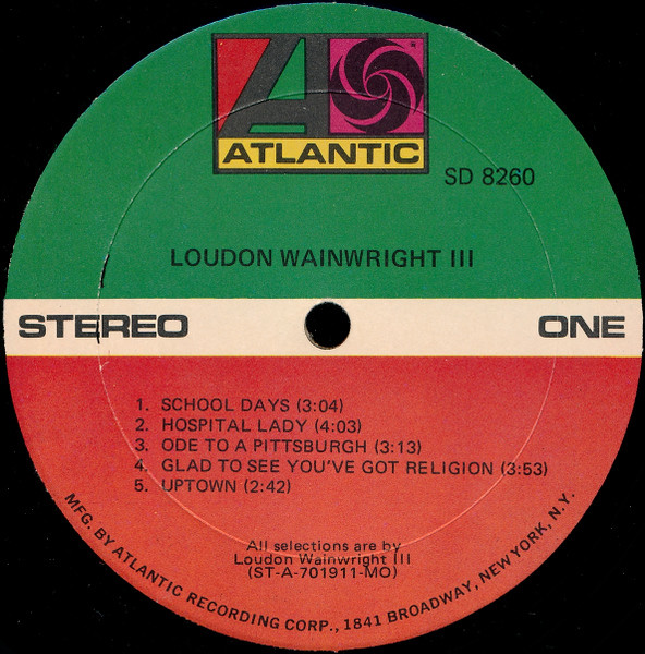 Loudon Wainwright III - Loudon Wainwright III | Atlantic (SD 8260) - 3 Loudon Wainwright III - Loudon Wainwright III | Atlantic (SD 8260) - 3