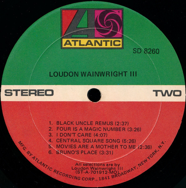 Loudon Wainwright III - Loudon Wainwright III | Atlantic (SD 8260) - 4 Loudon Wainwright III - Loudon Wainwright III | Atlantic (SD 8260) - 4