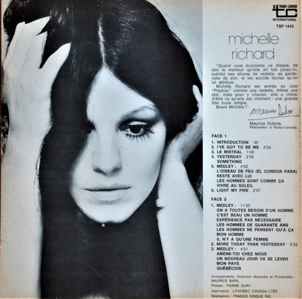 Michèle Richard - En Spectacle Au Club Playboy [Vinyl] | Trans-Canada International (TSF 1442) - 3