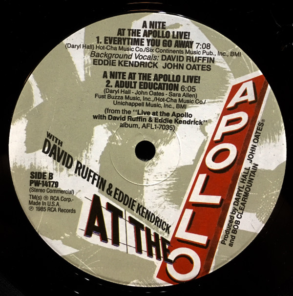 Daryl Hall & John Oates Featuring David Ruffin & Eddie Kendricks - A Nite At The Apollo Live! | RCA (PW-14179) - 2
