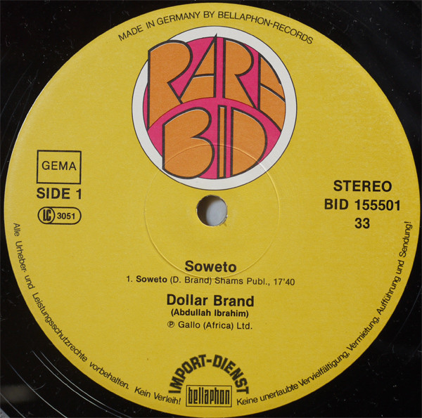 Dollar Brand , Abdullah Ibrahim - Soweto | Rare Bid (BID 155501) - 3 Dollar Brand , Abdullah Ibrahim - Soweto | Rare Bid (BID 155501) - 3
