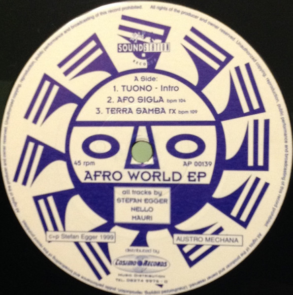DJ Stefan Egger / Dj Nello / DJ Mauri - Afro World EP | Sound Station Records (AP 00139)