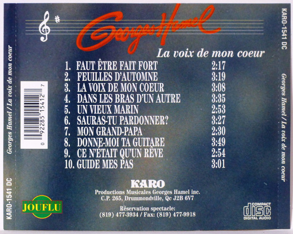 Georges Hamel - La Voix De Mon Coeur | Karo (KARO-1541 DC) - 3 Georges Hamel - La Voix De Mon Coeur | Karo (KARO-1541 DC) - 3