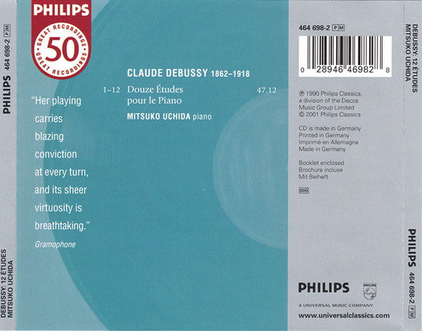 Claude Debussy , Mitsuko Uchida - 12 Études | Philips (464 698-2) - 2