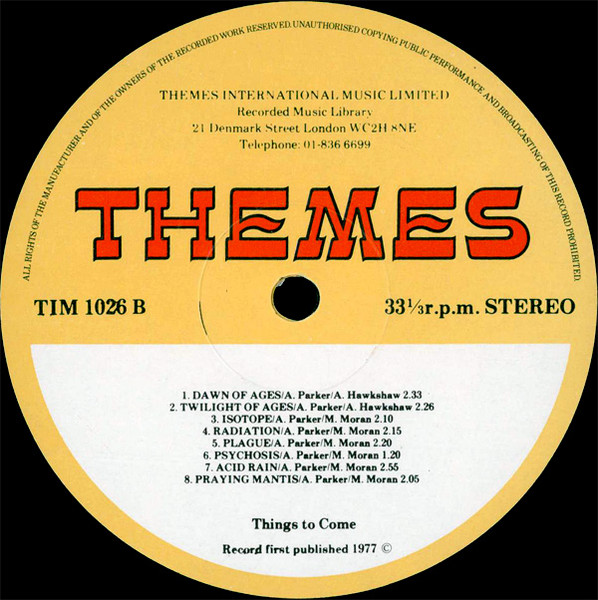 Alan Parker / Alan Hawkshaw / Mike Moran - Things To Come | Themes International Music (TIM 1026) - 4