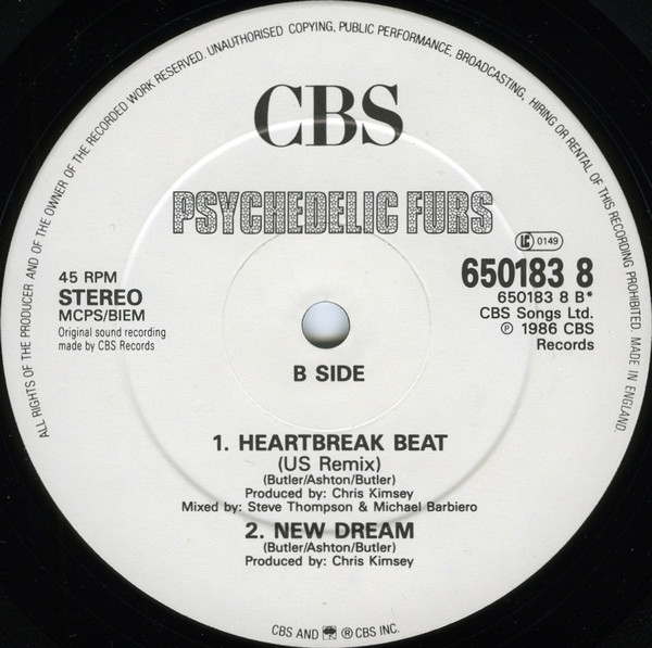 The Psychedelic Furs - Heartbreak Dub | CBS (650183 8) - 4