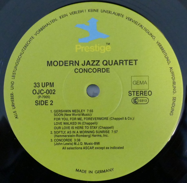 The Modern Jazz Quartet - Concorde | Original Jazz Classics (OJC-002) - 4 The Modern Jazz Quartet - Concorde | Original Jazz Classics (OJC-002) - 4