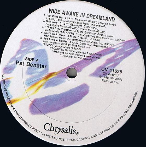 Pat Benatar - Wide Awake In Dreamland | Chrysalis (OV 41628) - 3