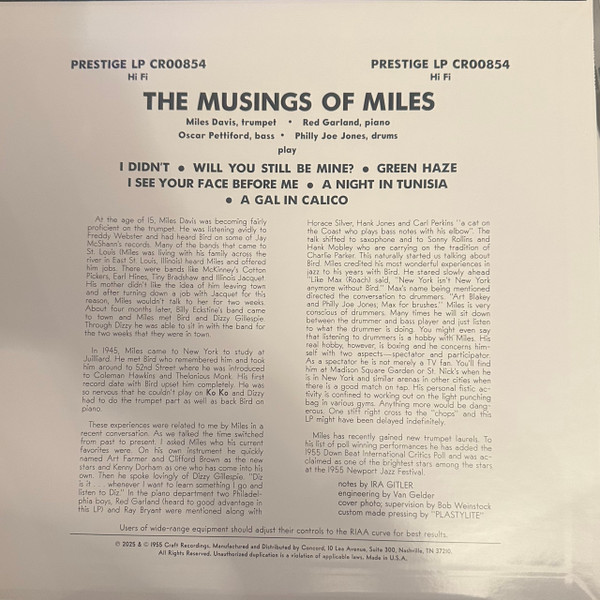 The Miles Davis Quartet - The Musings Of Miles | Craft Recordings (CR00854) - 4 The Miles Davis Quartet - The Musings Of Miles | Craft Recordings (CR00854) - 4
