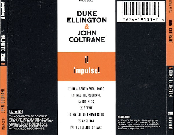 Duke Ellington & John Coltrane - Duke Ellington & John Coltrane | Impulse! (MCAD-39103) - 2