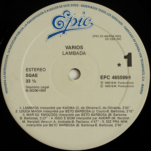 Various - Lambada | Epic (EPC 465599 1) - 3 Various - Lambada | Epic (EPC 465599 1) - 3