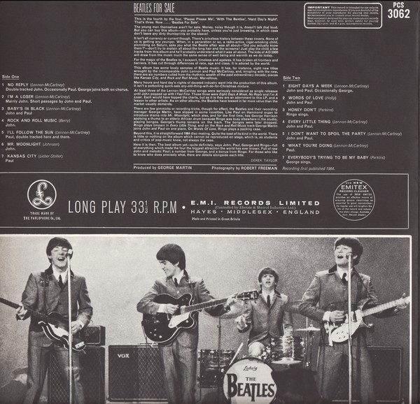 The Beatles - Beatles For Sale | Parlophone (PCS 3062) - 3