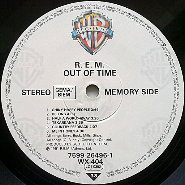 R.E.M. - Out Of Time | Warner Bros. Records (7599-26496-1) - 4