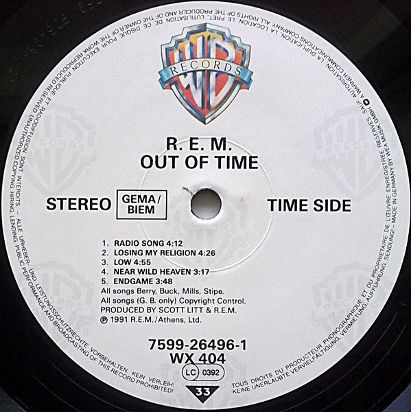 R.E.M. - Out Of Time | Warner Bros. Records (7599-26496-1) - 3