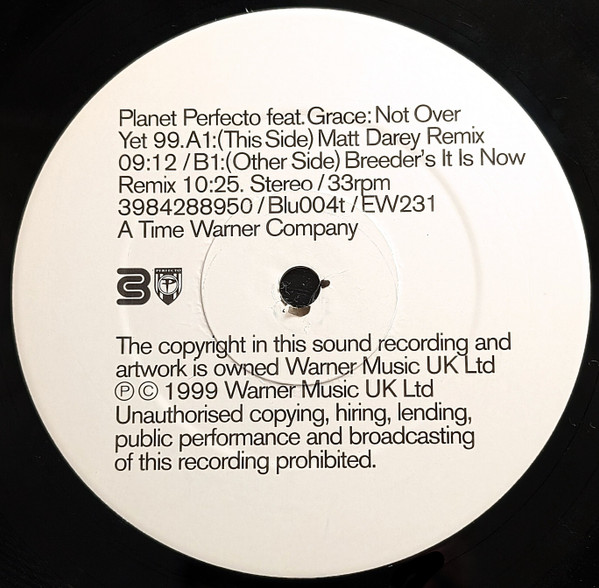 Planet Perfecto Feat. Grace - Not Over Yet 99 | Code Blue (Blu004t) - 3