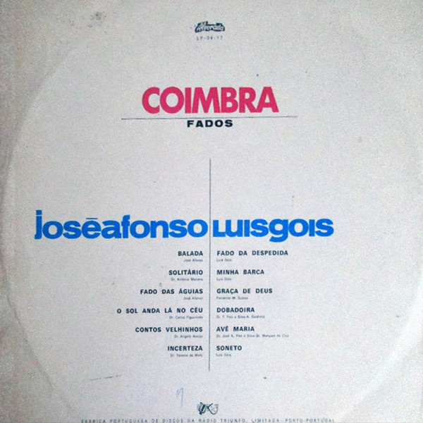 José Afonso / Luiz Goes - Coimbra | Alvorada (LP-S-04-17) - 2