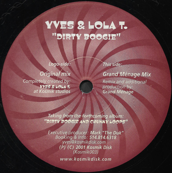 Yves & Lola T. - Dirty Boogie | Kosmik Disk (KOS-003)