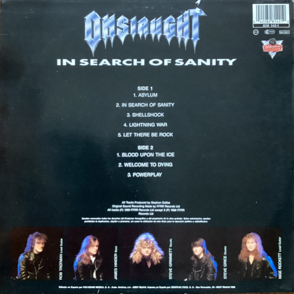 Onslaught - In Search Of Sanity | London Records (828 142-1) - 2