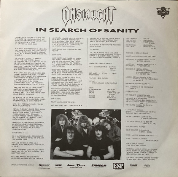 Onslaught - In Search Of Sanity | London Records (828 142-1) - 3