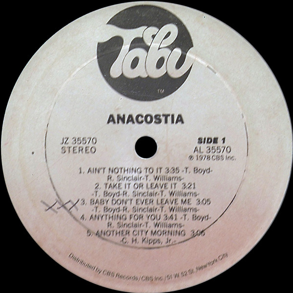 Anacostia - Anacostia | Tabu Records (JZ 35570) - 2