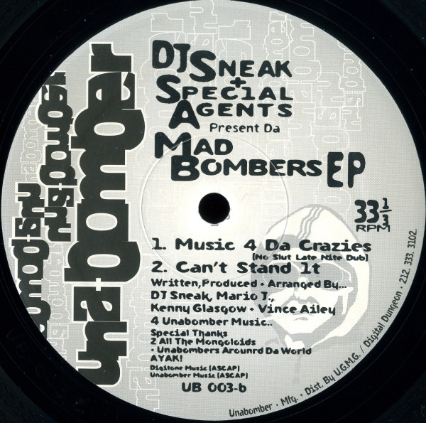 DJ Sneak + Special Agents - Mad Bombers EP | Unabomber (UB-003) - 3