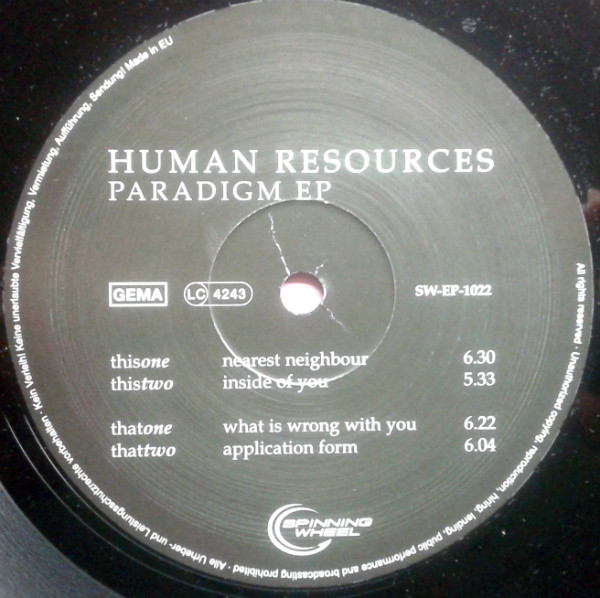 Human Resources - Paradigm EP | Spinning Wheel Records (SW-EP-1022) - 3 Human Resources - Paradigm EP | Spinning Wheel Records (SW-EP-1022) - 3