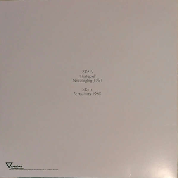 Anestis Logothetis - "Hör!-spiel" / Nekrologlog 1961 / Fantasmata 1960 | Fantôme Phonographique (OME 1011) - 2