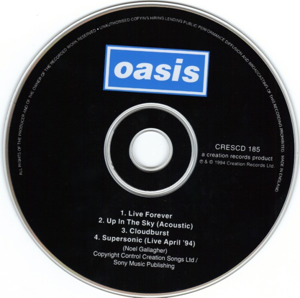 Oasis - Live Forever | Creation Records (CRESCD 185) - 4