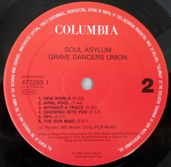 Soul Asylum - Grave Dancers Union | Columbia (COL 472253 1) - 4