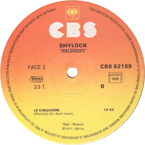 Shylock - Gialorgues | CBS (CBS 82189) - 4