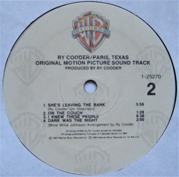 Ry Cooder - Paris, Texas (Original Motion Picture Soundtrack) | Warner Bros. Records (9 25270-1 E) - 4 Ry Cooder - Paris, Texas (Original Motion Picture Soundtrack) | Warner Bros. Records (9 25270-1 E) - 4