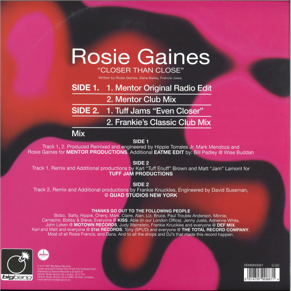 Rosie Gaines - Closer Than Close | Bigbang Records (DEMSING001) - 2 Rosie Gaines - Closer Than Close | Bigbang Records (DEMSING001) - 2