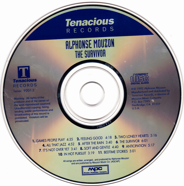 Alphonse Mouzon - The Survivor | Tenacious Records (Tenac 9201-2) - main