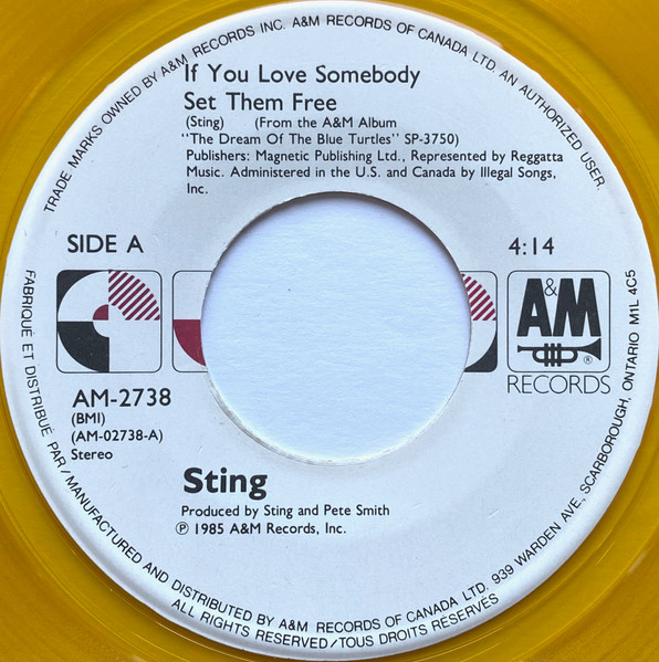 Sting - If You Love Somebody Set Them Free | A&M Records (AM 2738) - 3