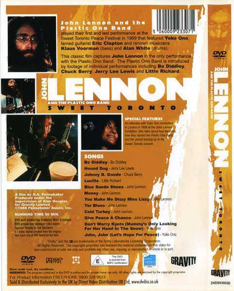 John Lennon And The Plastic Ono Band - Sweet Toronto | Gravity Limited (DVDSV3003D) - 2 John Lennon And The Plastic Ono Band - Sweet Toronto | Gravity Limited (DVDSV3003D) - 2