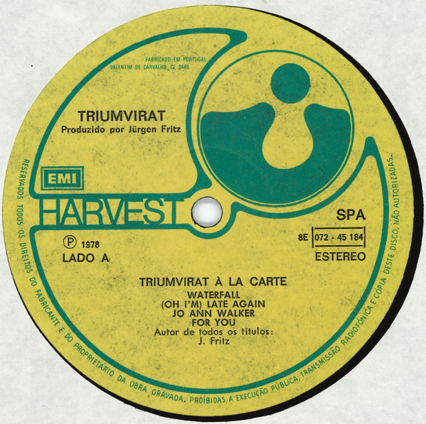 Triumvirat - À La Carte | Harvest (8E 072-45 184) - 3