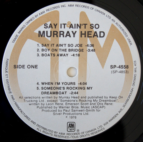 Murray Head - Say It Ain't So [Vinyl] | A&M Records (SP-4558) - 2
