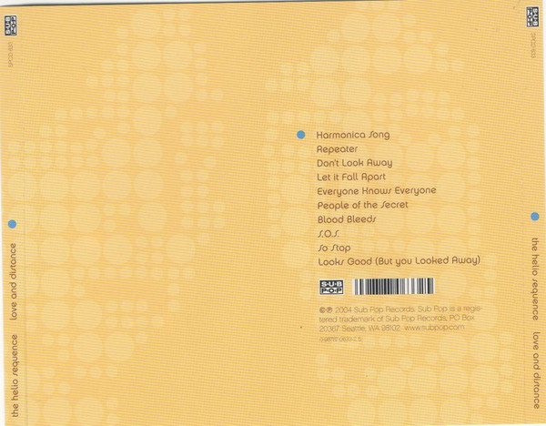 The Helio Sequence - Love And Distance | Sub Pop (SPCD 633) - 3