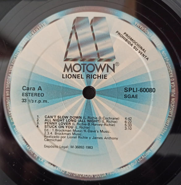 Lionel Richie - Can't Slow Down | Motown (SPL1-60080) - 3