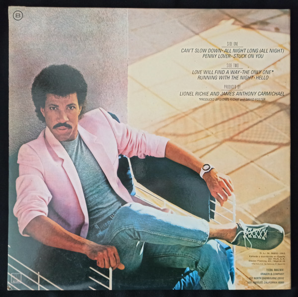 Lionel Richie - Can't Slow Down | Motown (SPL1-60080) - 2
