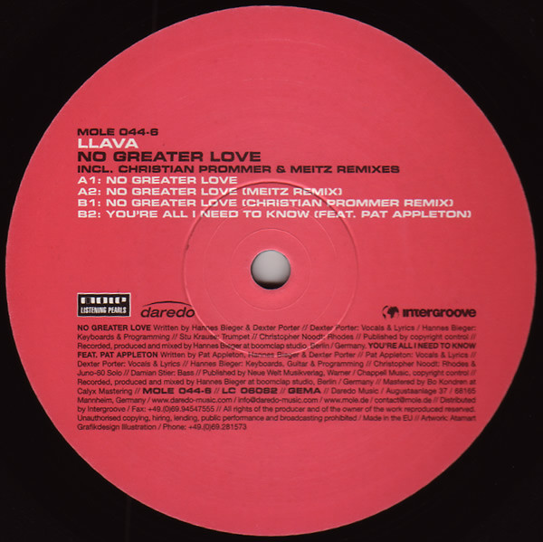 Llava - No Greater Love | Mole Listening Pearls (MOLE 044-6) - main