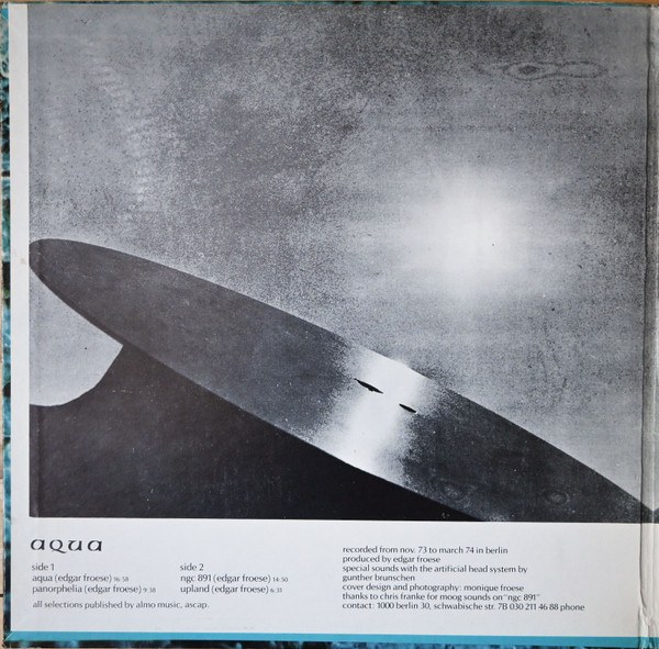 Edgar Froese - Aqua | Virgin (VR 13-111) - 2