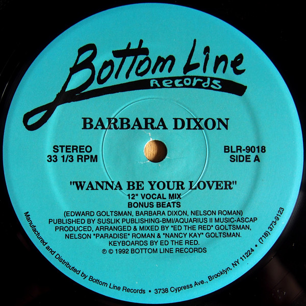 Barbara Dixon - Wanna Be Your Lover | Bottom Line Records (BLR-9018) - main