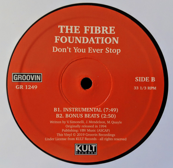 Fibre Foundation - Don't You Ever Stop | Groovin Recordings (GR 1249) - 2