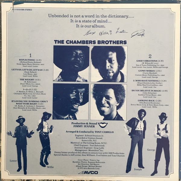 The Chambers Brothers - Unbonded | Avco (AV-11013-598) - 2 The Chambers Brothers - Unbonded | Avco (AV-11013-598) - 2