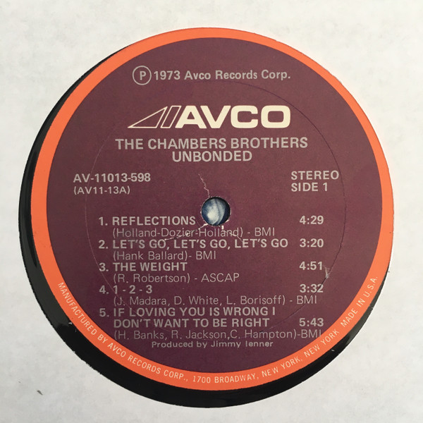 The Chambers Brothers - Unbonded | Avco (AV-11013-598) - 3 The Chambers Brothers - Unbonded | Avco (AV-11013-598) - 3