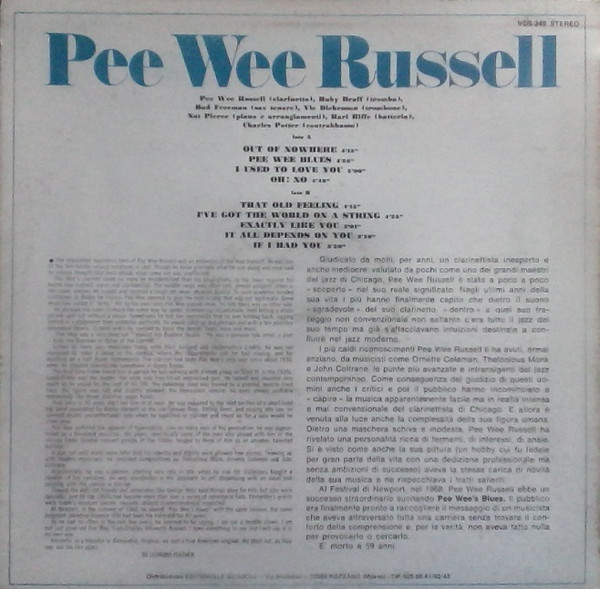 Pee Wee Russell - Pee Wee Russell | Quadrifoglio International (VDS 348) - 2 Pee Wee Russell - Pee Wee Russell | Quadrifoglio International (VDS 348) - 2