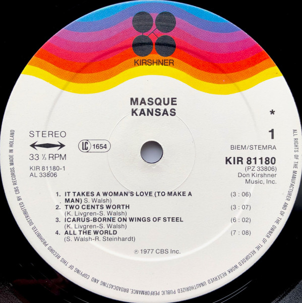 Kansas - Masque | Kirshner (KIR 81180) - 3 Kansas - Masque | Kirshner (KIR 81180) - 3