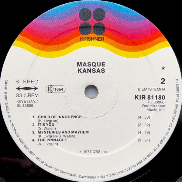 Kansas - Masque | Kirshner (KIR 81180) - 4 Kansas - Masque | Kirshner (KIR 81180) - 4